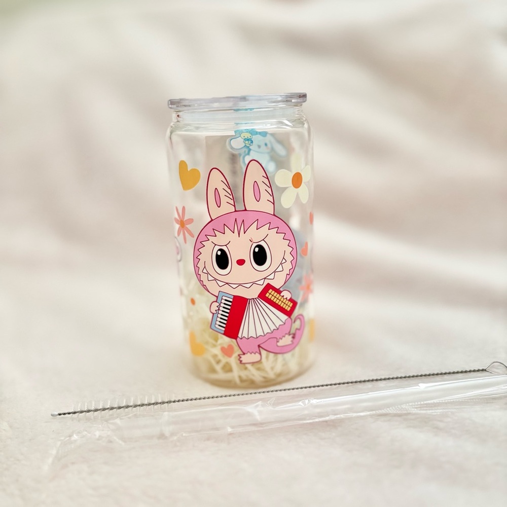 Labubu Glass Cup with Goodies